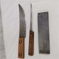 Knives & Sharpening Stone Lot