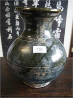 Han style green glazed globular jar,