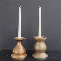 2 Vintage Copper Candle Holders