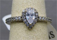 Sterling Silver CZ ring, size 5.5.