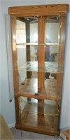 5 Tier Lighted Glass Back Corner Display Cabinet