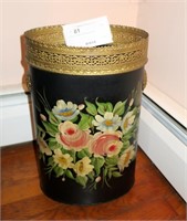 16.5" H. vintage painted paper basket