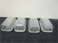 (4) Arcoroc France Butter Dishes