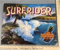 Surf rider metal sign