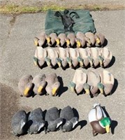 25 Weighted Duck Decoys in a Backpsck Carry Bag