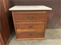 3-Drawer Cabinet w/ Marble Top