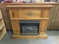 Electric Fireplace w/ Wooden Cabinet