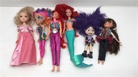 6 Bratz & Disney Princess Dolls