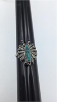 Sterling silver and turquoise butterfly ring size