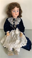25" antique German jointed bisque doll GB