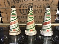 3 x Castrol XL tin oil bottle tops