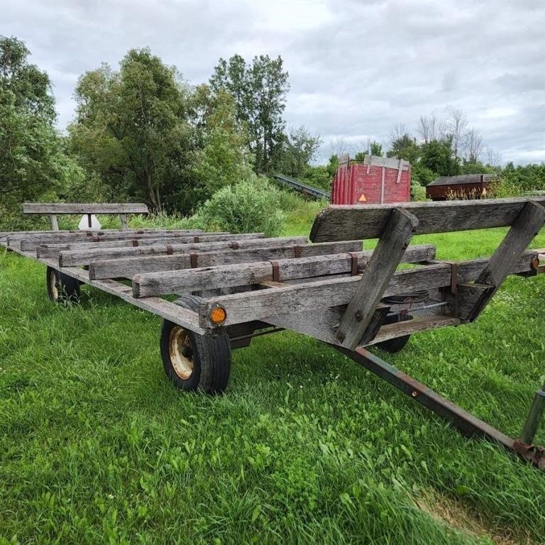 Round Bale Wagon w/ wood Rack