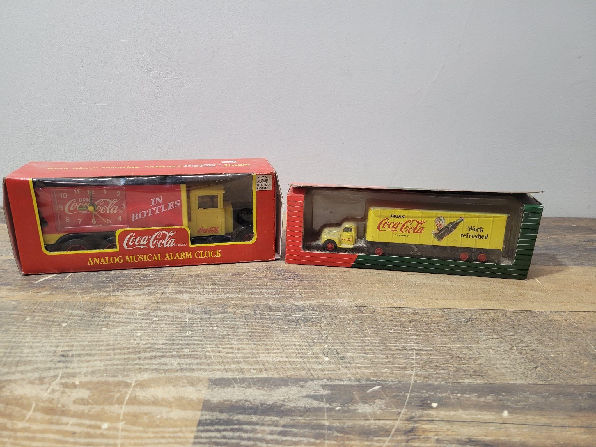 Coca-Cola Alarm Clock and Truck.