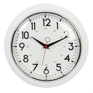 Kiera Grace Wall Clock, 9.5 Inch, Retro White