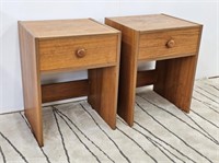 PAIR OF TEAK ONE DRAWER STANDS