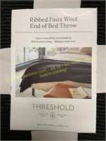 Threshold 60x80 ribbed faux wool end of bed throw