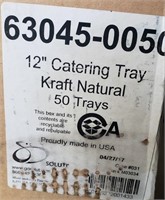 New Box of 50 12" Catering Tray, Kraft Natural