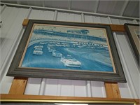 Vintage framed Daytona Speedway picture