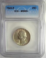 1943-S Quarter ICG MS66+ LISTS $165