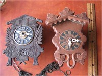 MIsc wooden coo coo clocks-no weights