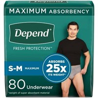 Depend Fresh Incontinence Underwear S/M  80Ct