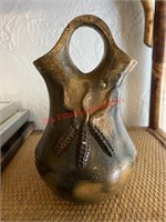 Double Bud Vase Old Pottery  (living room)