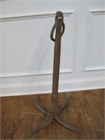 EARLY 4 PRONG IRON ANCHOR WITH HOOK EST 35LB?