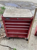 Homak Standing Toolbox on Caster Wheels W/ Misc