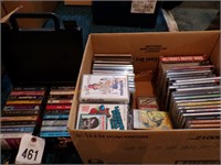 Box of cd's, cassette