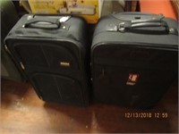 2 Black  Suitcase w/Wheels