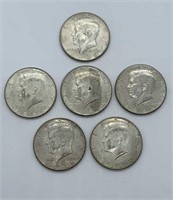 (6) Kennedy Half-Dollars