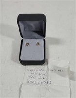 14k .25 diamond pierced earrings
