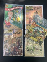 5 Comics-LooneyTunes, Treasure Island, Iliad +More