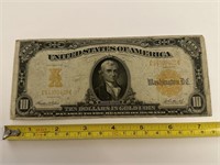 1907 gold seal $10 bill