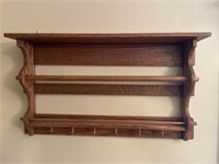 Wall mount oak shelf 24 inches wide 13 inches