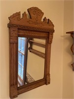 Oak frame mirror Eastlake style 13” x 22”