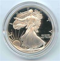 1992-S U.S. Silver Eagle Proof ASE in Box w/ COA