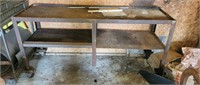 Steel work bench on wheels