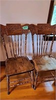 Antique Pressed Back Chair  pair