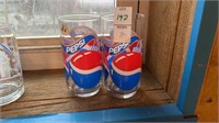Two glass Pepsi glasses