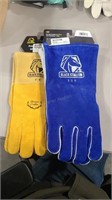 2 PAIRS OF WELDING GLOVES SIZE LARGE