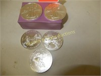 GROUP OF 5 BRILLIANT UNCIRCULATED AMERICAN