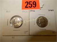 US 1941 AND 1946 JEFFERSON NICKELS