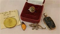 Sterling silver ring, lizard pin, Sterling
