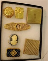 Group of ladies compacts and pill boxes