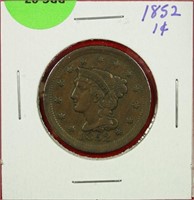 1852 Braided Hair Large Cent XF