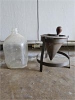 2- Antique: Standing Conical Food Mill w/ Pestle +