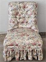 Victorian Rose Slipper Chair w/ Pillows & Shams