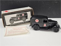 Vintage Ertl Die Cast Bank Red Cross Truck