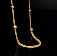 14ct Yellow gold mutli strand chain necklace